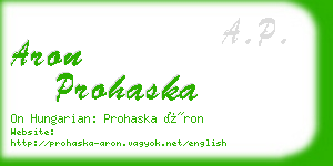 aron prohaska business card